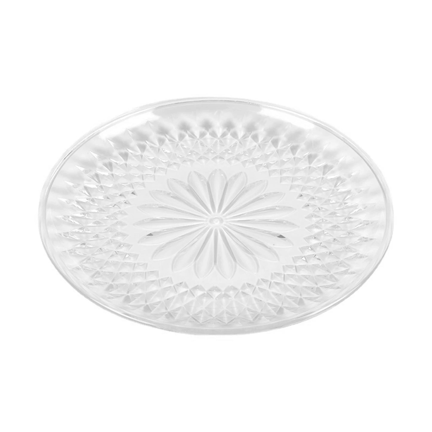 Clear Embossed Fruit & Snack Serving Tray | PET Plate 15–30cm