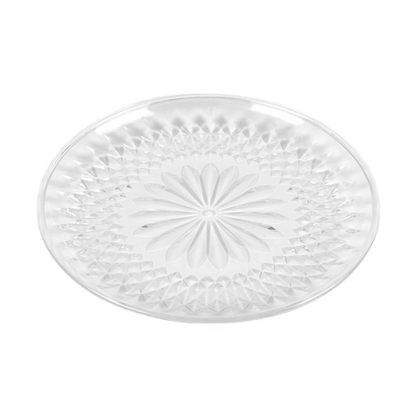 Clear Acrylic Snack & Fruit Serving Tray | Round PET Plate
