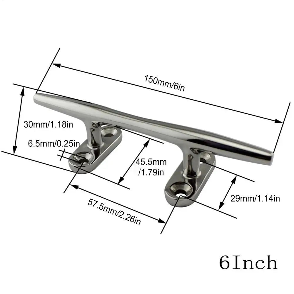 316 Stainless Steel Boat Cleat – Open Base Marine Rope Cleat