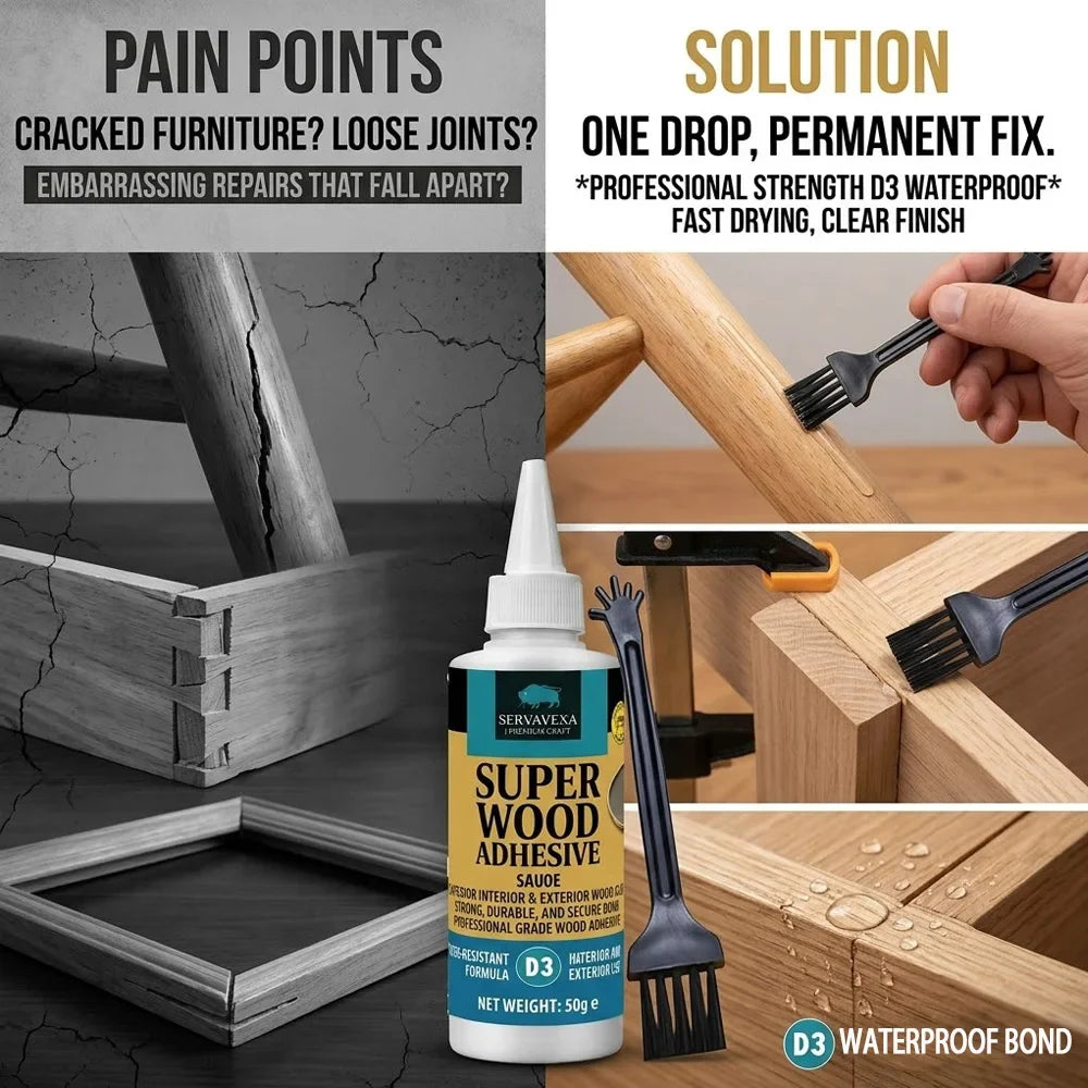 D3 Wood Glue 50g – Water-Resistant Carpentry Adhesive