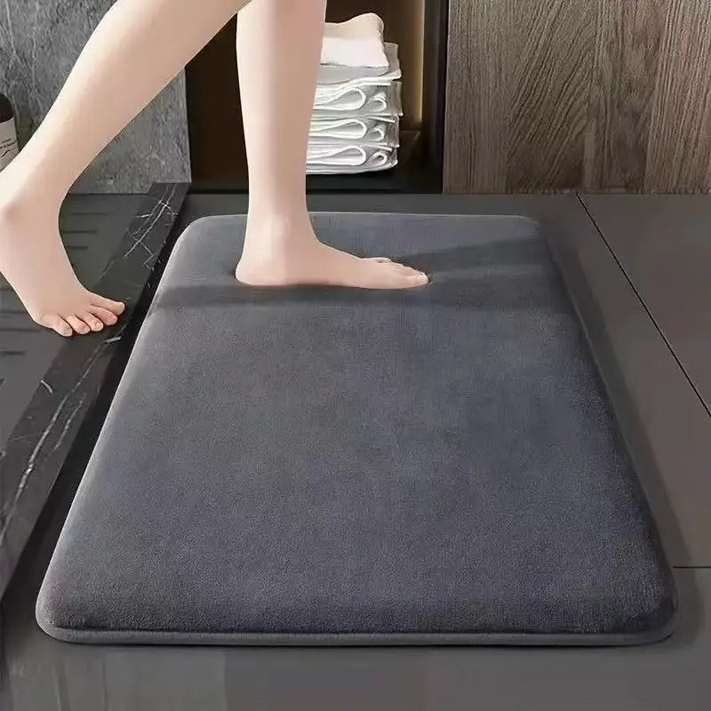 Super absorbent floor mat, super absorbent bath mat, super anti slip coral velvet bathroom floor mat, door mat Peaceful Pleasures Health and Wellness DARK GRAY 400MMx600MM