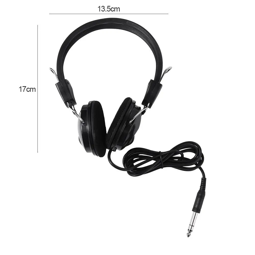 Handfree Black Drum Set with Wire Electric Piano Music Headphone Music Earphone Piano Earphone Wired Headset Peaceful Pleasures Health and Wellness