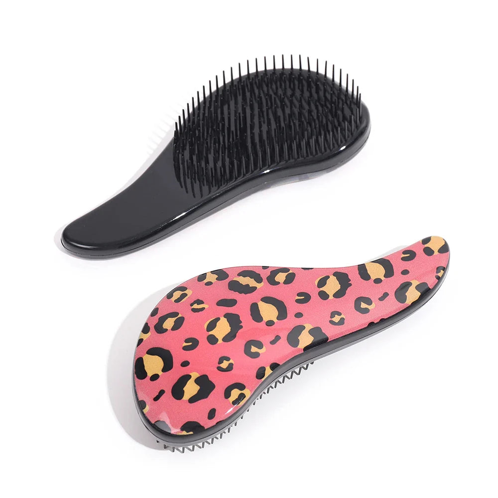 Leopard Print Air Cushion Detangling Hair Comb & Massager