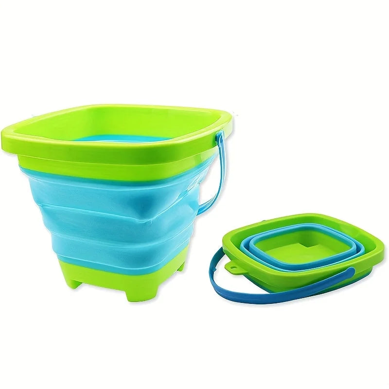 Foldable Silicone Beach Buckets for Kids – 3-Pack Collapsible