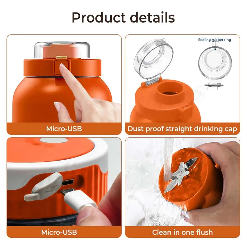 Portable Stainless Steel Large Capacity Juice Barrel 10-Blade Multi-Function Electric Household Juicer Peaceful Pleasures Health and Wellness