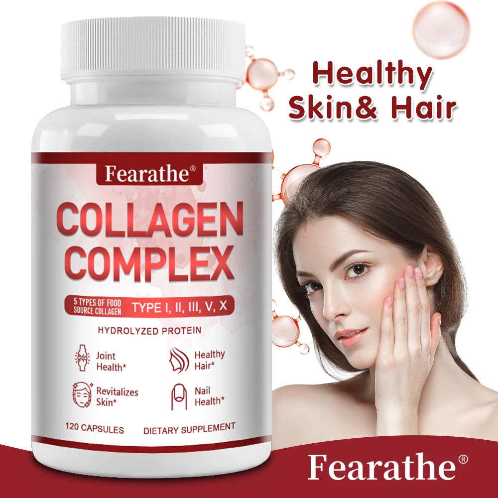 Multiple Collagen - Supports Skin, Hair, Nails and Joints Health, Support Cell Health, Anti-aging, Antioxidant, Women & Men Peaceful Pleasures Health and Wellness