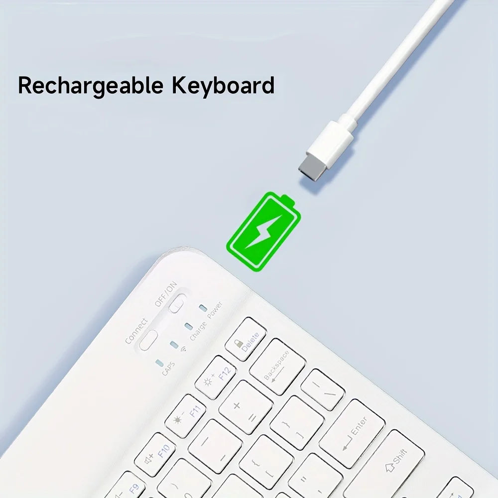 Wireless Keyboard Bluetooth-compatible Keyboard Rechargeable for iPad iPhone Tablet Laptop Compatible with Android/Windows/iOS Peaceful Pleasures Health and Wellness