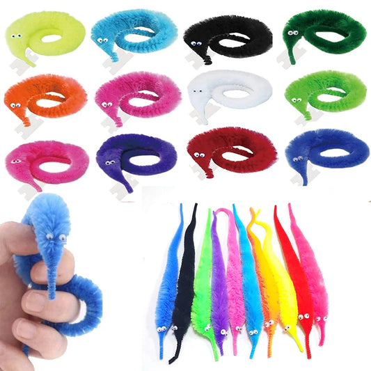 12 Colors Fuzzy Worm Magic Props Children Kids Beginners Wiggly Peaceful Pleasures Health and Wellness