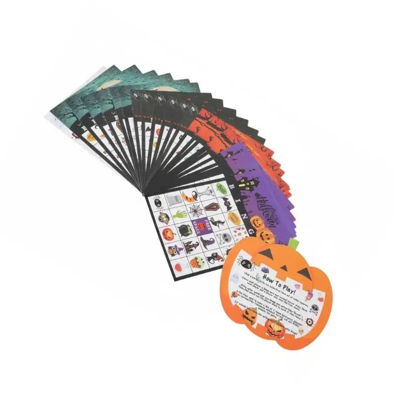 Halloween Bingo Game Set for 24 Players – Reusable Party Cards