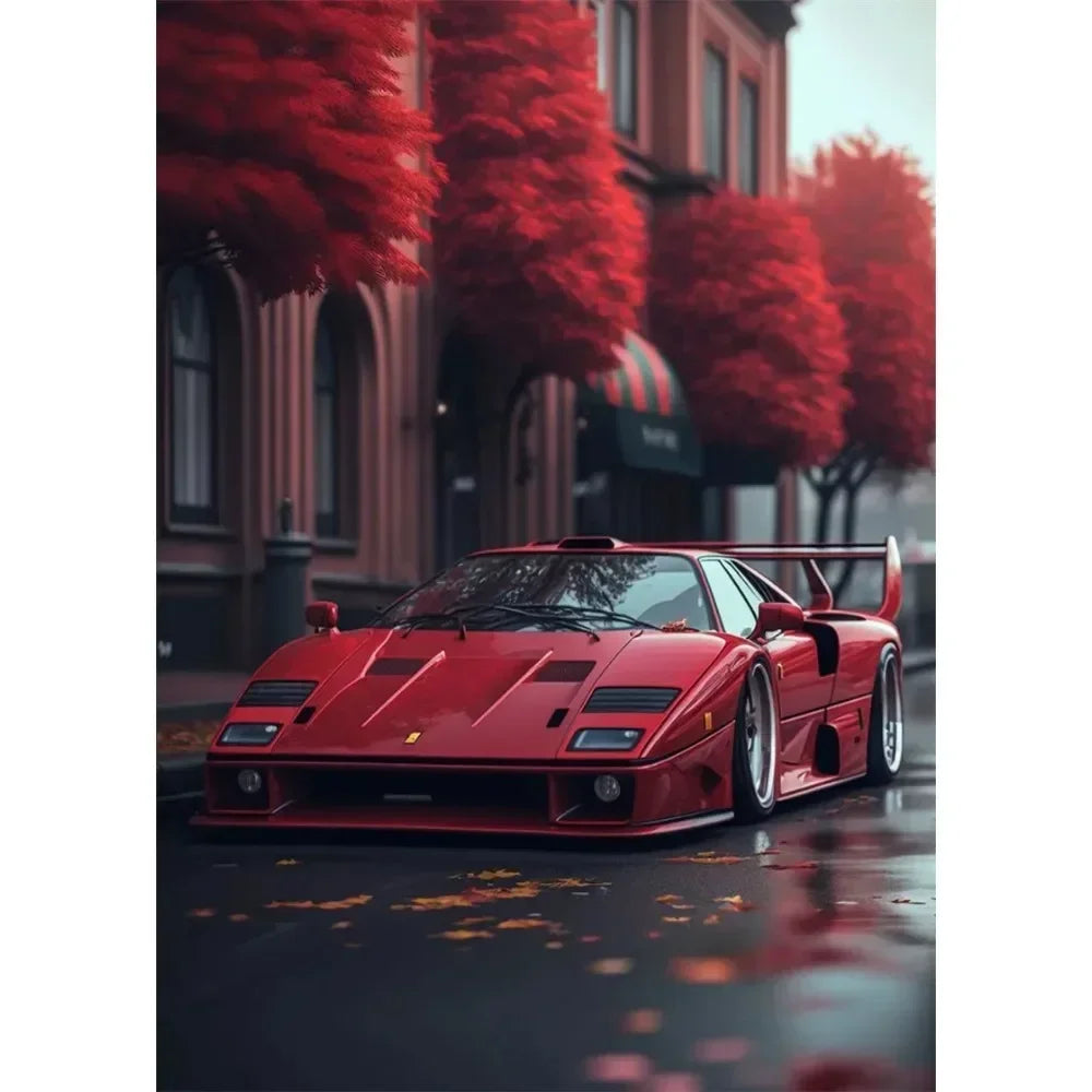 Nordic Supercar Canvas Wall Art | Racing Poster for Garage & Home Canvas Wall Art Peaceful Pleasures Health and Wellness