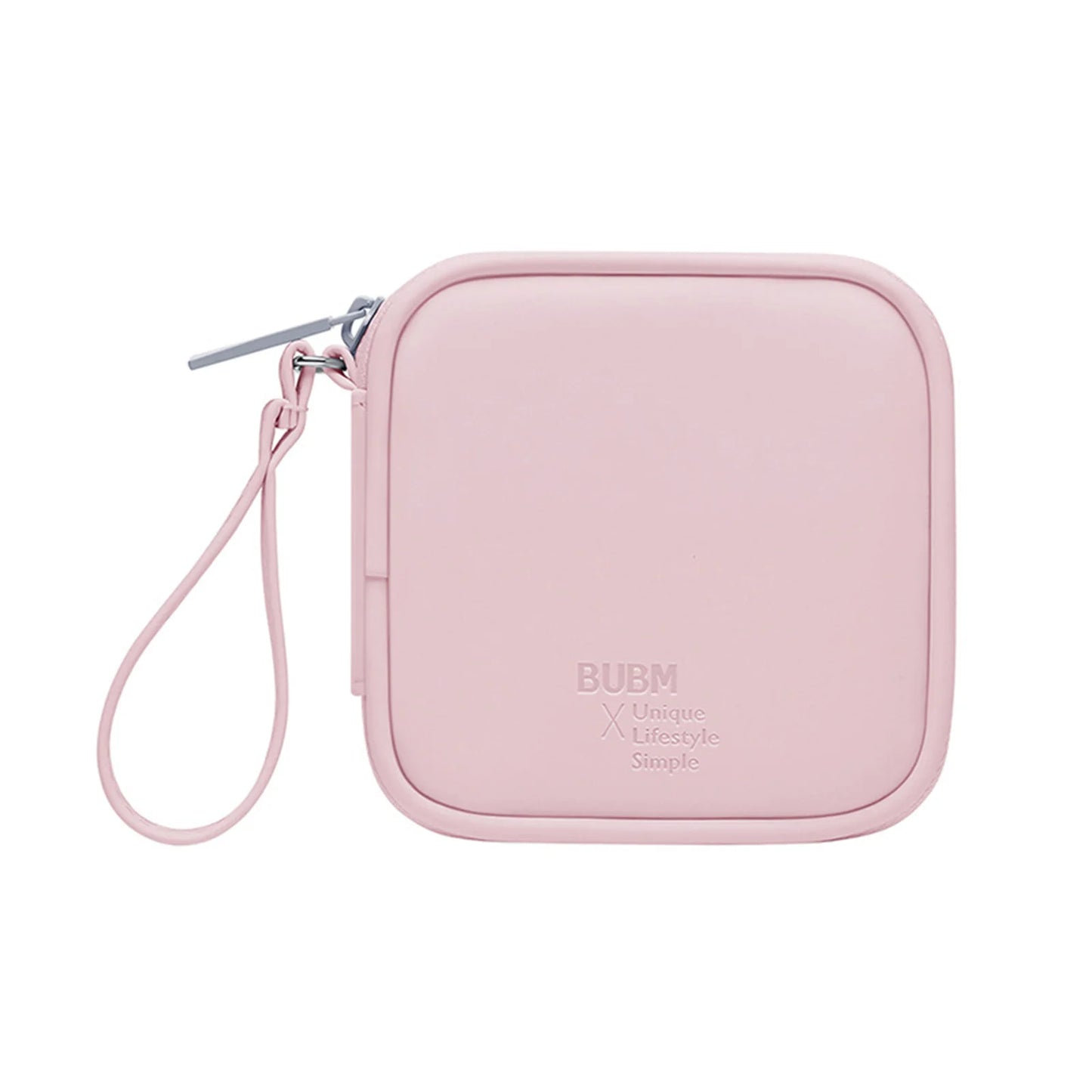 PU Cable Organizer Bag Waterproof with Multiple Compartments for Charging Cables Data Cords and Earphones Peaceful Pleasures Health and Wellness Pink About 10x10x2.5 cm