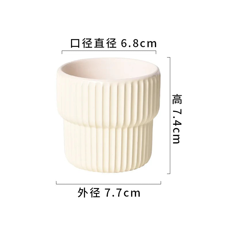 Ceramic Self-Watering Succulent Planter | White Minimalist Pot