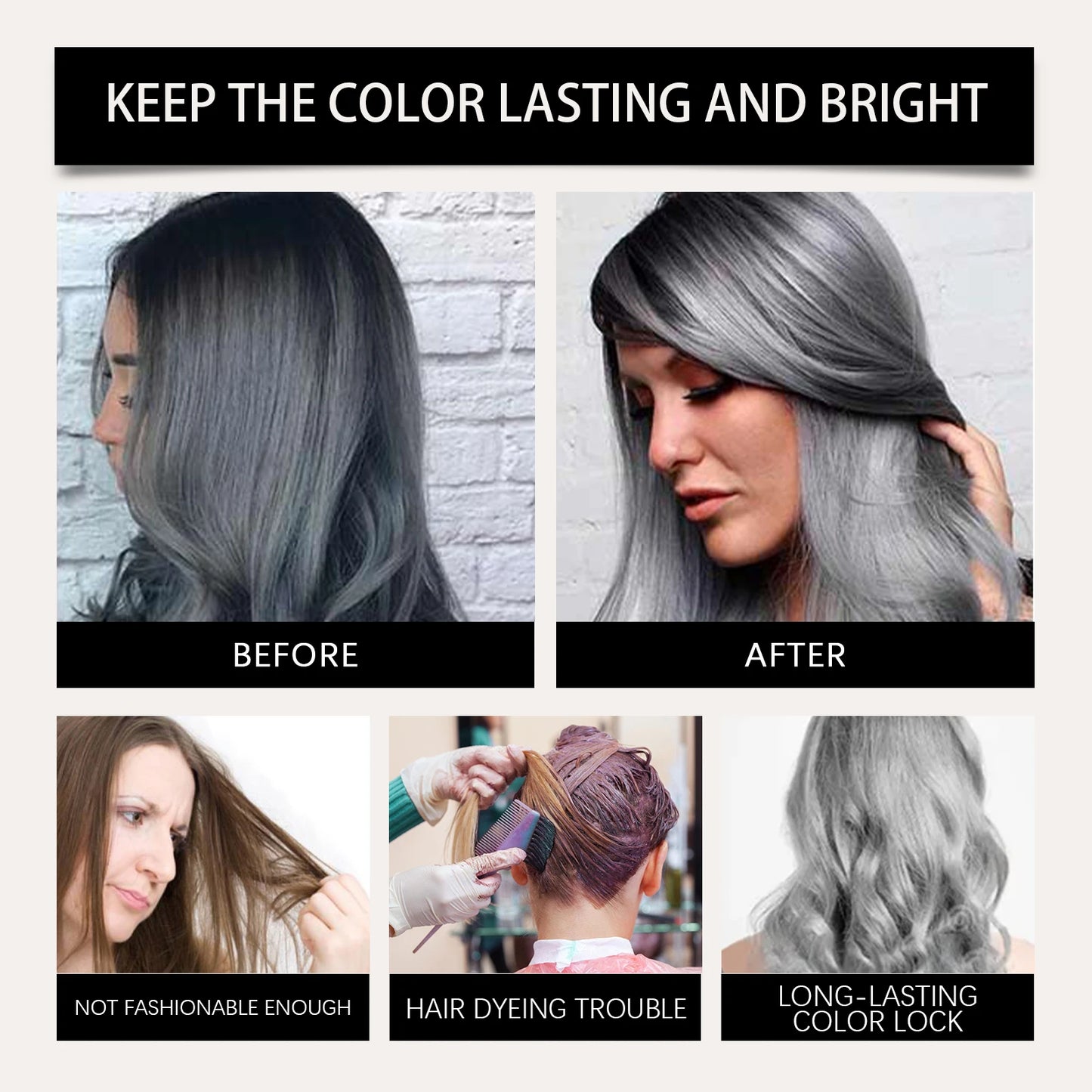 HOEGOA Silver Grey Temporary Hair Color Spray – 30ml Temporary Hair Color Peaceful Pleasures Health and Wellness