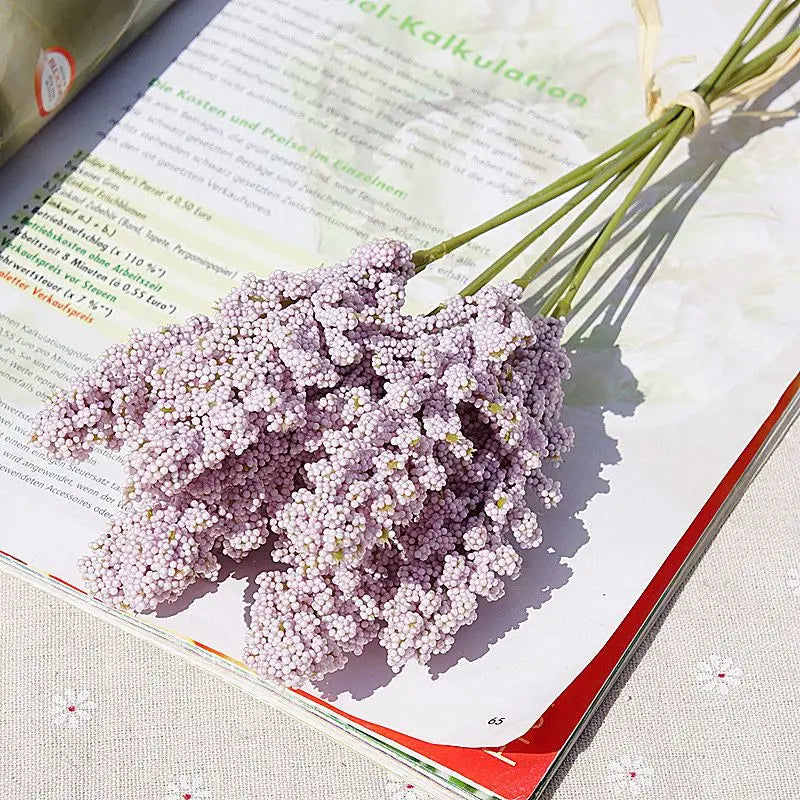 PE Lavender Artificial Flowers – Wedding & Home Décor Bouquet
