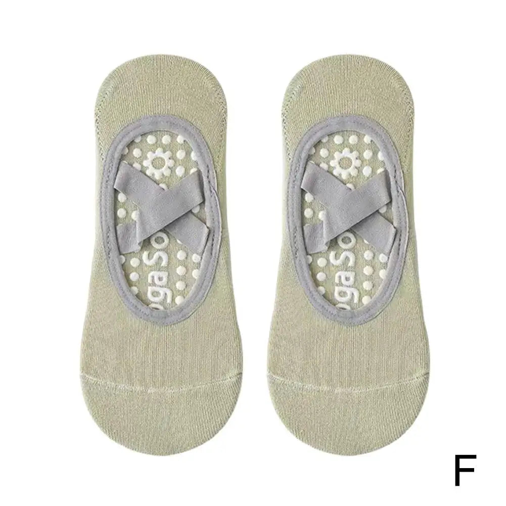 Anti-Slip Yoga Socks for Women - Breathable Backless Grip Socks for Ballet, Pilates, Barre & Dance Non-Skid Sports Socks Peaceful Pleasures Health and Wellness F