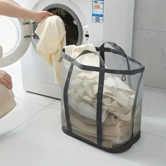 Foldable Dirty Laundry Basket Mesh Breathable Laundry Basket Clothes Toy Storage Baskets Large Capacity Home Storage Supplies Peaceful Pleasures Health and Wellness