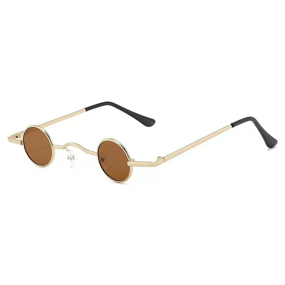 Small Round Sunglasses UV400 Metal Frame – Unisex Hip Hop Shades