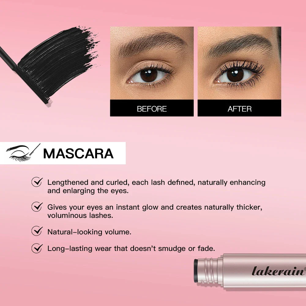ibcccndc Waterproof Black Mascara – Volume, Curl & Length