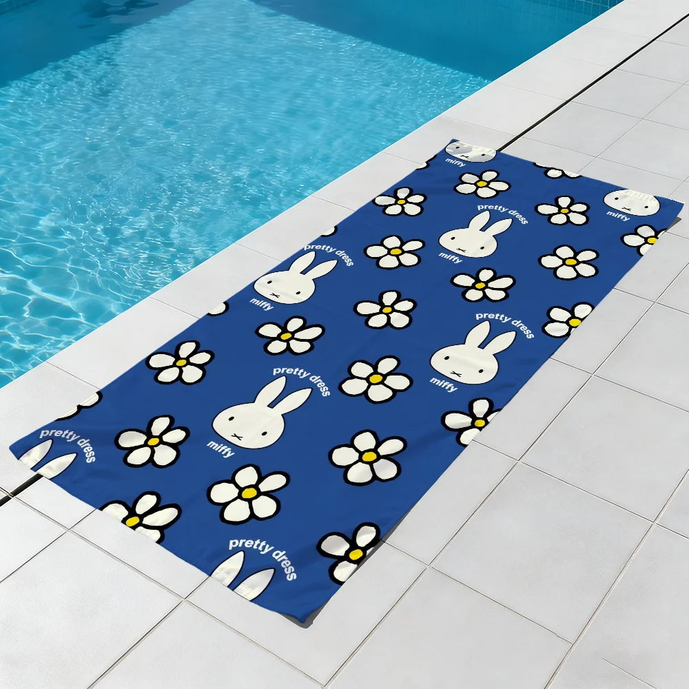 Miffy Cartoon Quick-Dry Beach Towel | Soft Pool & Travel Towel