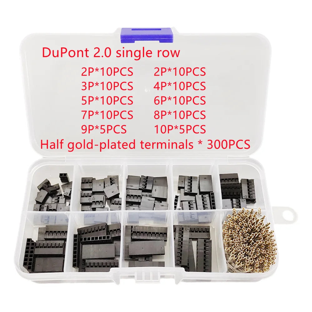 380/410PCS Dupont 2.0 Housing Plastic Shell 2.0mm Pitch Single Double Row Dupont Connector Terminal set Peaceful Pleasures Health and Wellness Single row