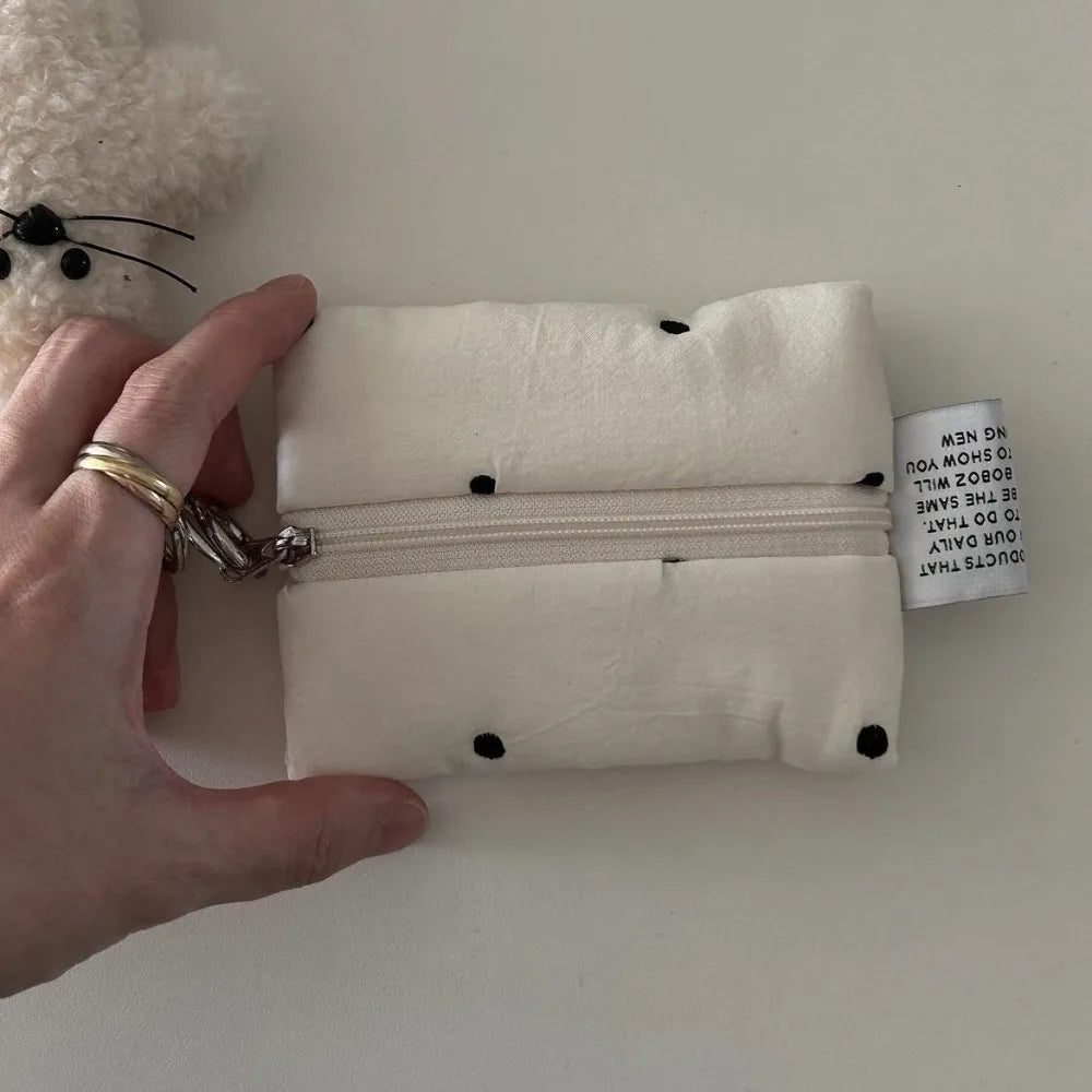 New Korean Version Instagram Style Design Change Storage Bags Cute Hand Held Bags Makeup Lipstick Card Bag Portable Cloud Bags Peaceful Pleasures Health and Wellness