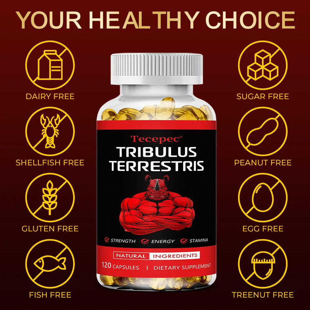 Tribulus Terrestris Extract Capsules - with Maca,Ashwagandha - Energy, Endurance & Natural Energy,Non-GMO Peaceful Pleasures Health and Wellness