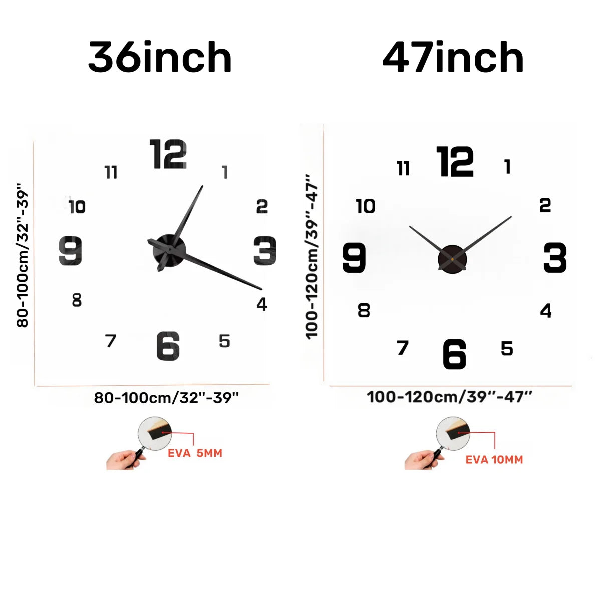 New Modern Design Large Wall Clock 3D DIY Quartz Clocks Fashion Watches Acrylic Mirror Stickers Living Room Home Decor Horloge Peaceful Pleasures Health and Wellness