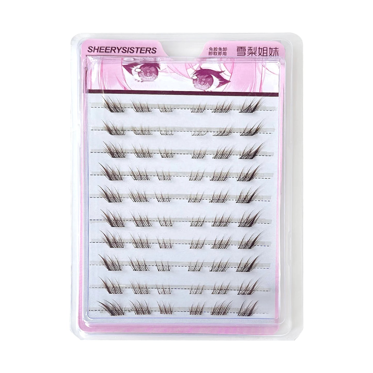 10 Rows Individual Lashes Clusters Segmented Natural Lash Extension Fox-style Flying False Eyelashes Makeup Tool Peaceful Pleasures Health and Wellness style 7