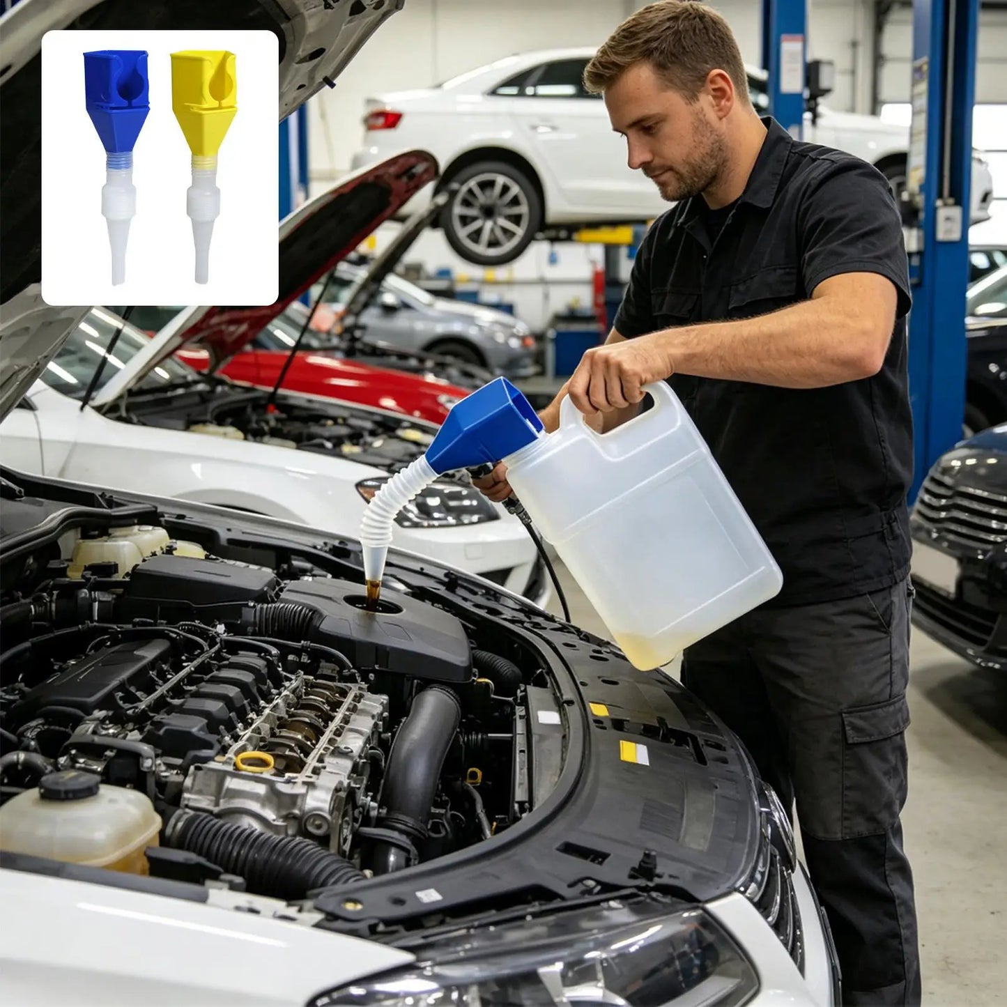 Retractable Oil Funnel Flexible Hose – Foldable Fluid Transfer