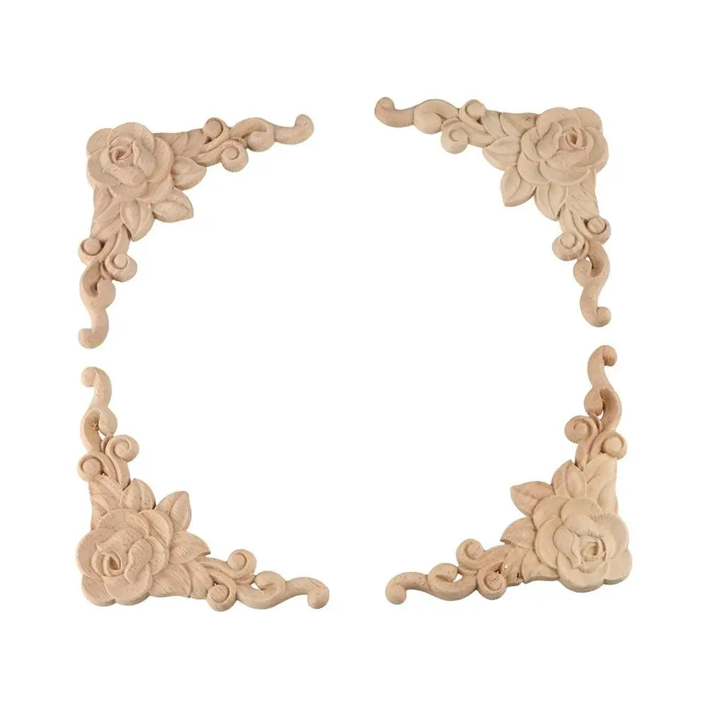 Wooden Corner Appliqué Mouldings Set of 4 | Furniture Decor