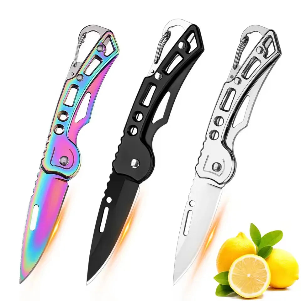 1/2/3pcs Stainless Steel Keychain Folding Knife Outdoor Carrying Knife Mirror Sharp Pocket Knife Fruit Knife Folding Knife Peaceful Pleasures Health and Wellness