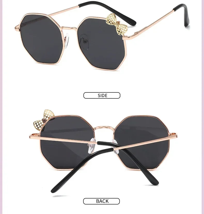 Kids UV400 Butterfly Sunglasses – Bow Metal Frame Boys & Girls