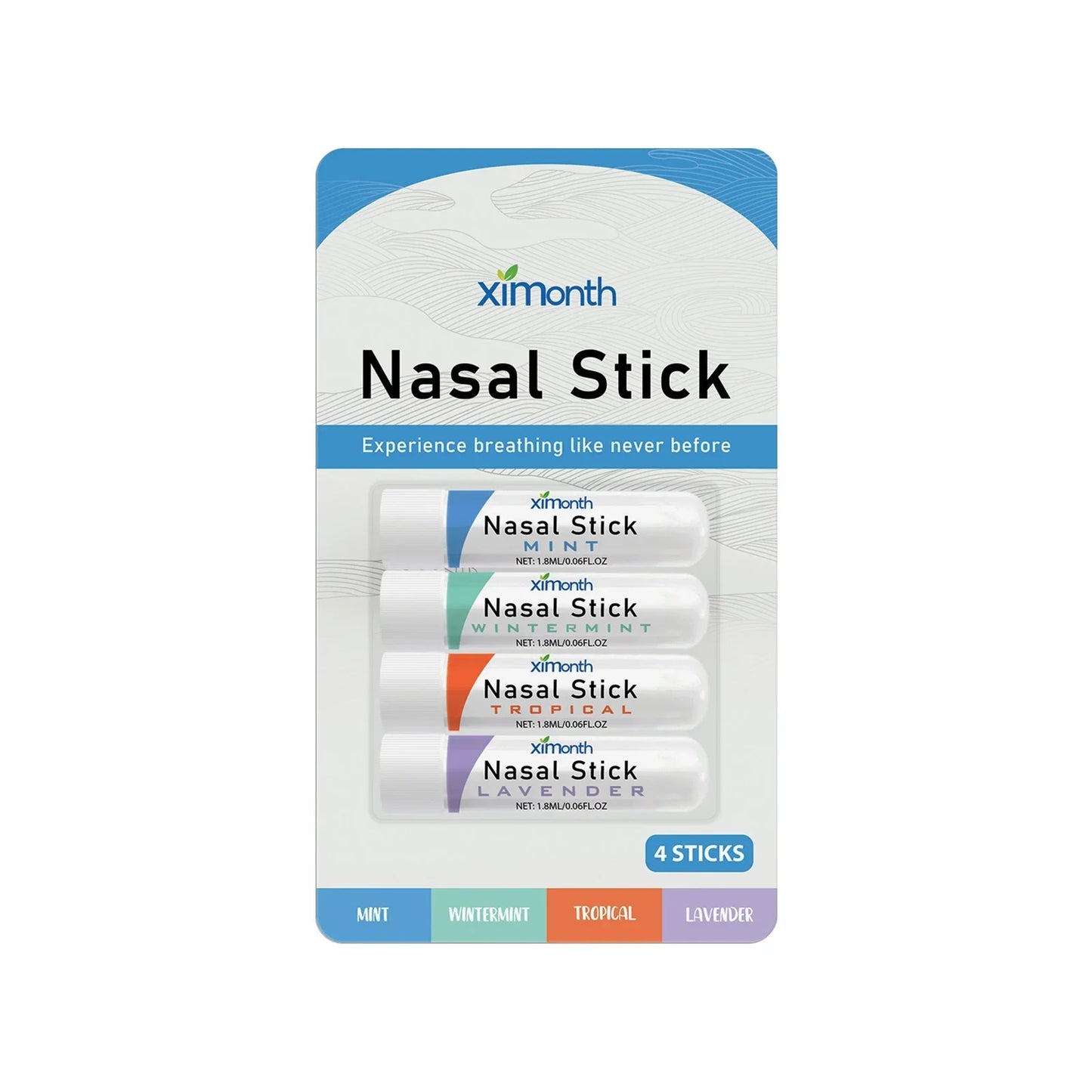 Aromatherapy Nasal Inhaler Sticks 4-Pack | Cooling Essential Oil
