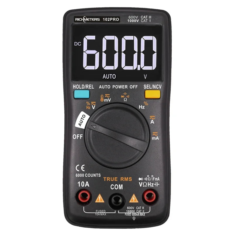RM102Pro Auto Multimeter 6000 Counts Back Light AC DC Ammeter