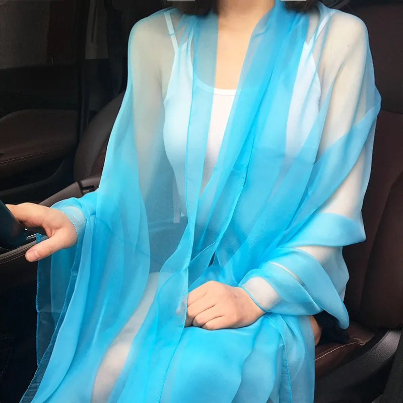 Women's Chiffon Shawl Wrap – Lightweight Summer Sunscreen Scarf
