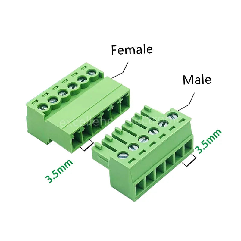 5 Pairs Terminal Block 3.5mm Pitch Aerial Butt Type 15EDGRK-3.5mm Plug-in Connector 2/3/4/5/6/7/8/10/12P Male + Female Socket Peaceful Pleasures Health and Wellness