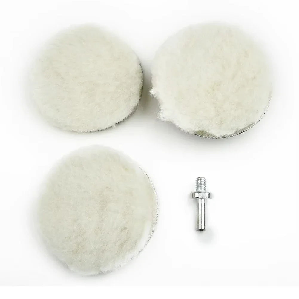 5-Pack 4" Wool Polishing Pads – Hook & Loop Buffing Discs