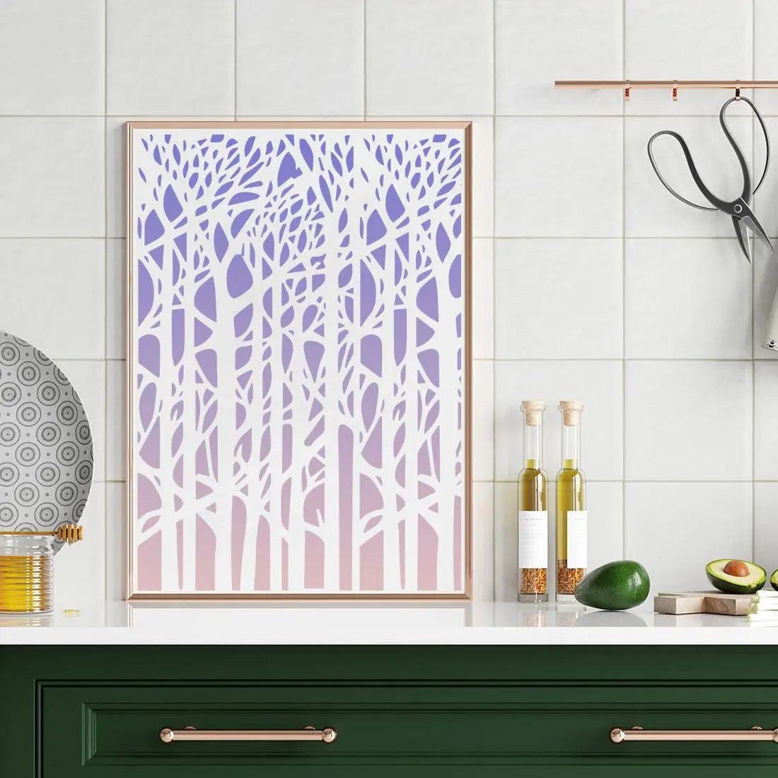18-Piece Floral Tree Layering Stencils 21x10cm DIY Scrapbooking