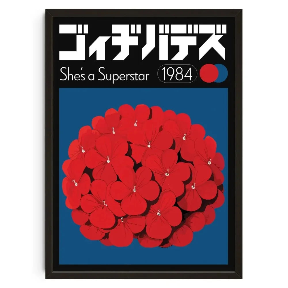 Japanese Retro Floral Canvas Wall Art | Unframed Poster