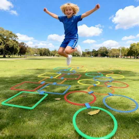 Kids Hopscotch Jump Ring Set – 10 Hoops & Connectors Outdoor Outdoor Kids Game Set Oasis Select