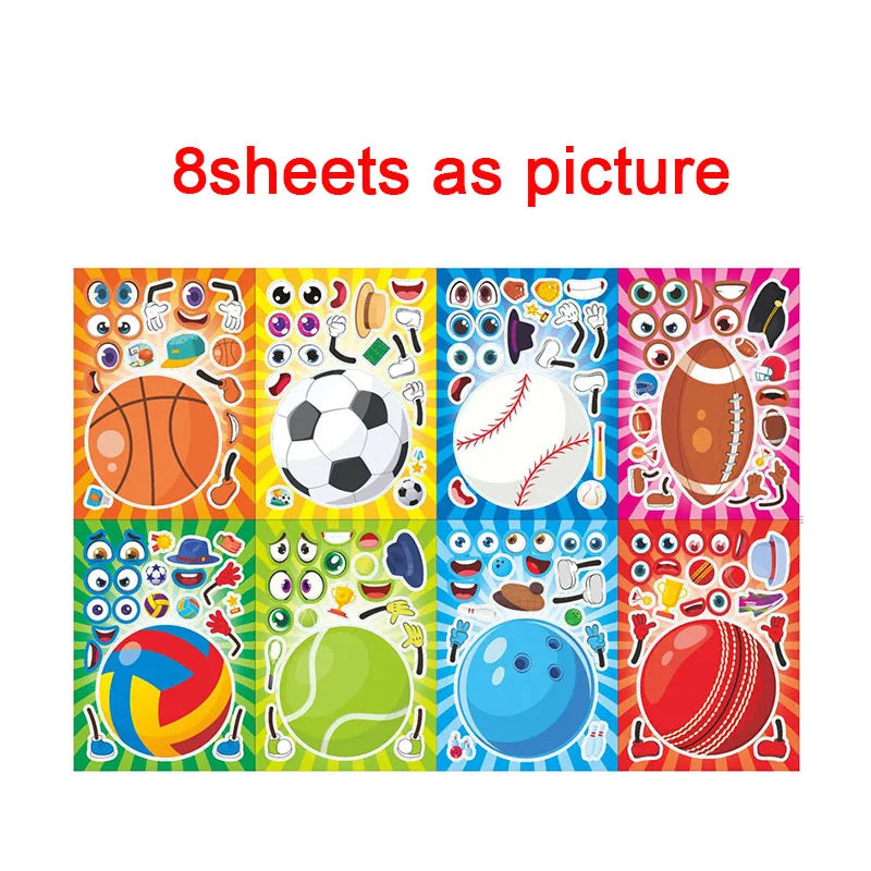 Make Sport Balls Puzzle Sticker Kids Party Game Toys DIY Football