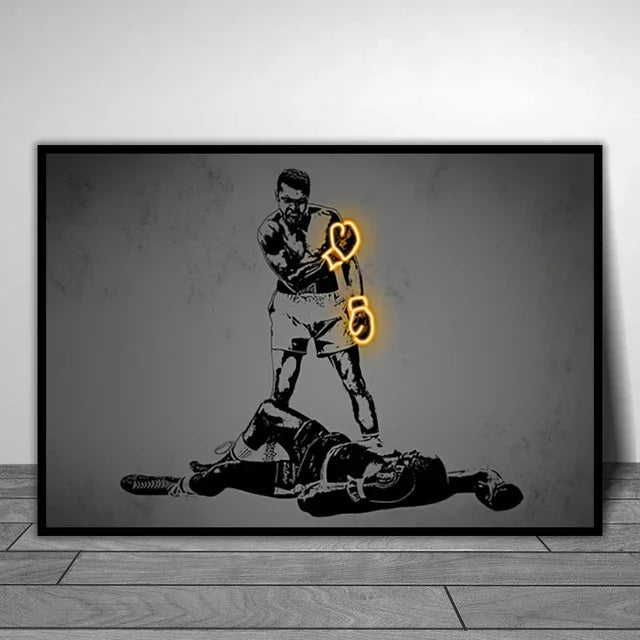 Mike Tyson Muhammad Ali Boxing Canvas Wall Art | Motivational Poster