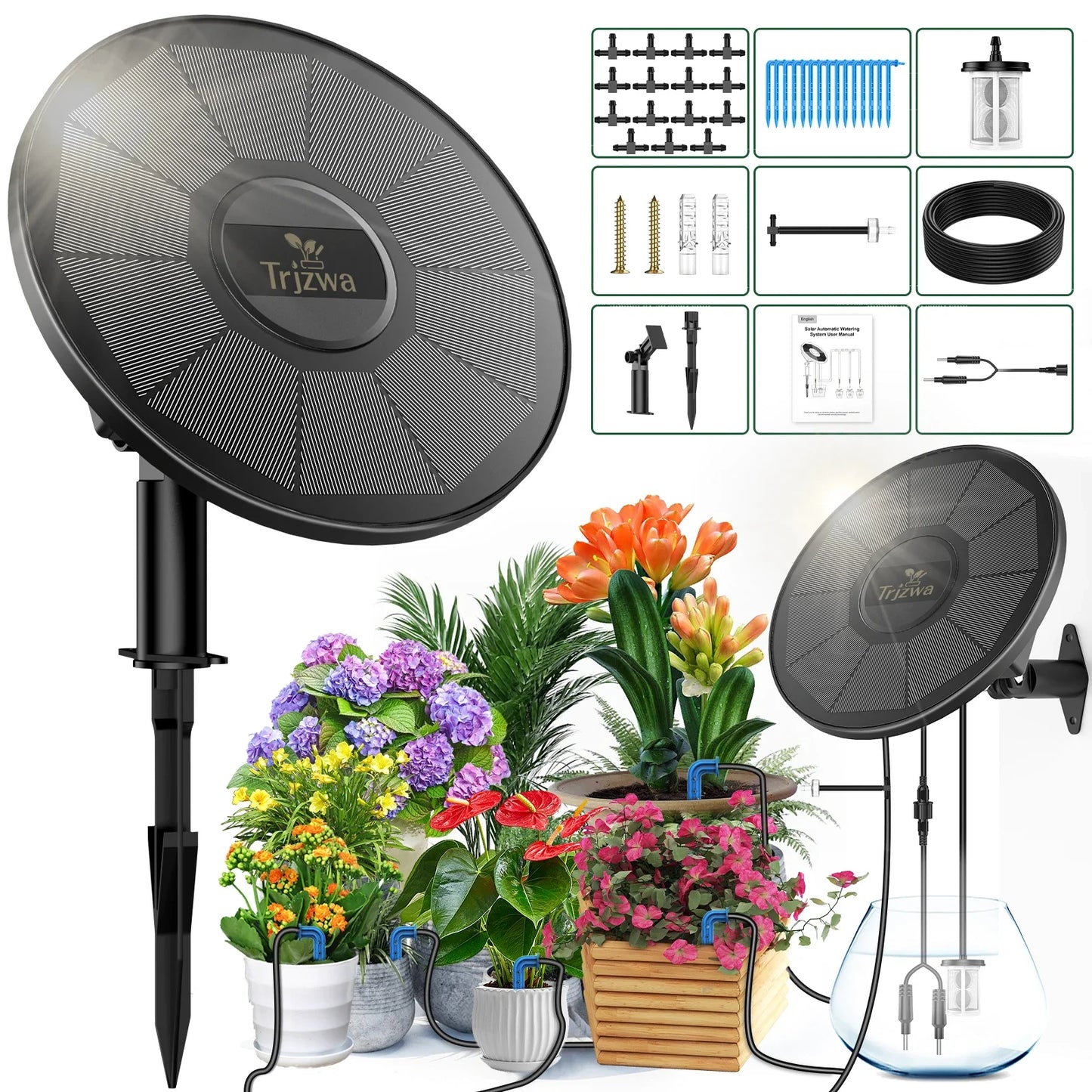 Solar Drip Irrigation System – 6 Timers, 15 Pots, IP65