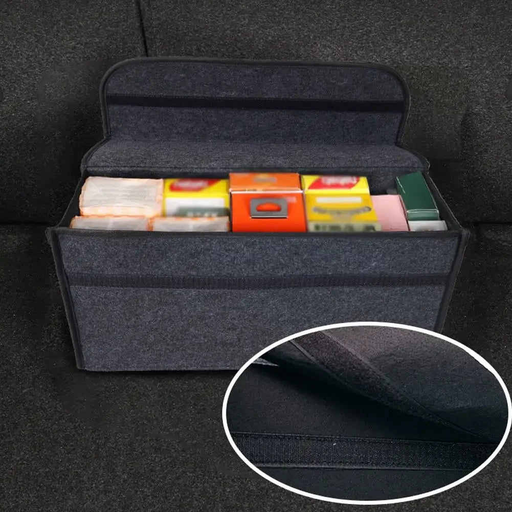 Large Anti Slip Compartment Boot Storage Organizer Tool Car Storage Bag Car Trunk Organizer Soft Felt Storage Box Accessories Peaceful Pleasures Health and Wellness