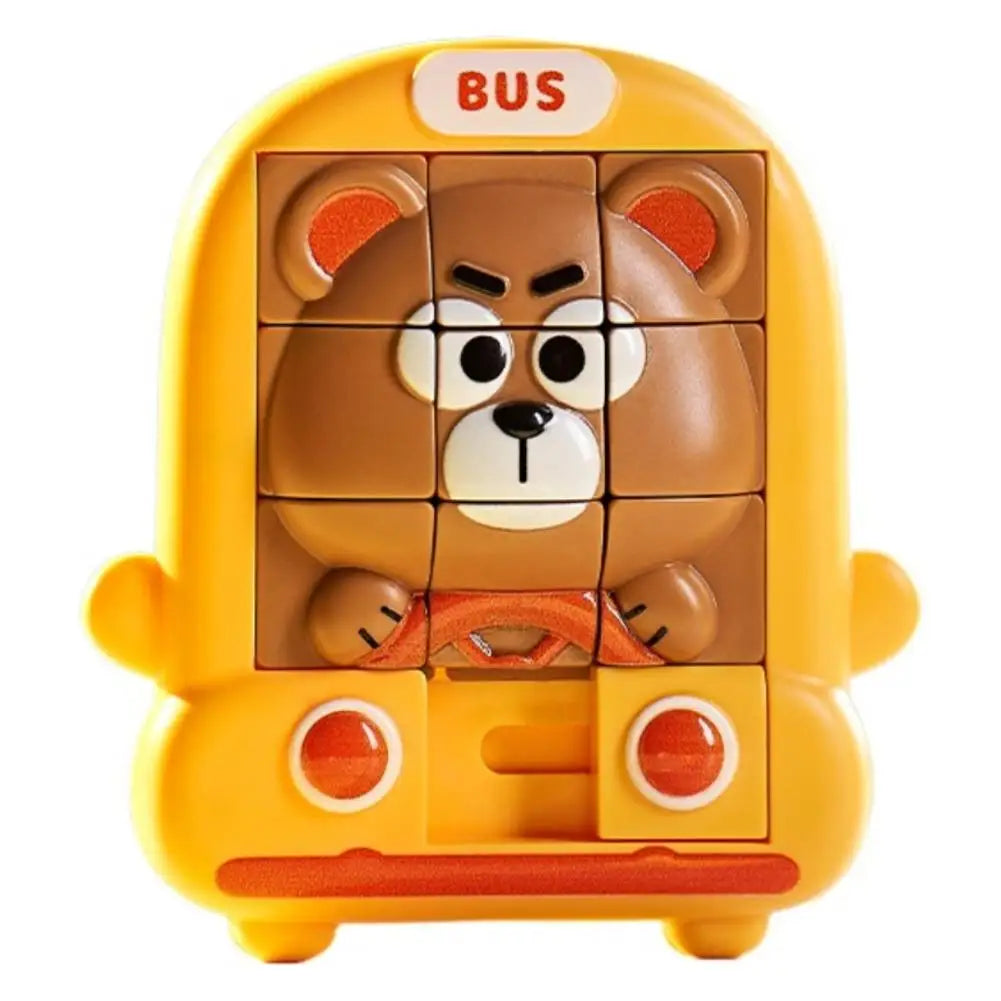Sliding Puzzle Toy Animal Pattern Slide Block Game Portable