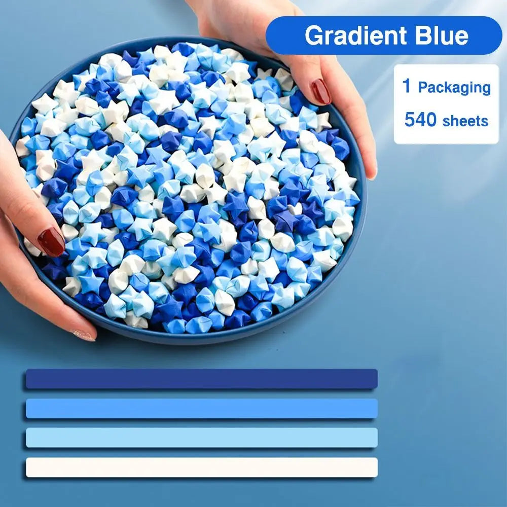 540PCS Gradient Star Origami Paper Strips – DIY Lucky Star Craft