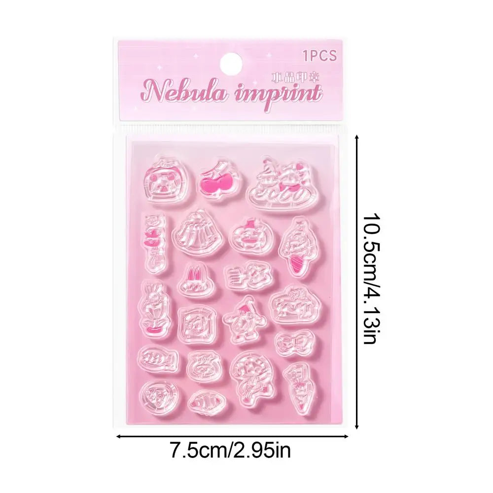 Clear Silicone Journaling Stamps with Acrylic Handle | Notebook