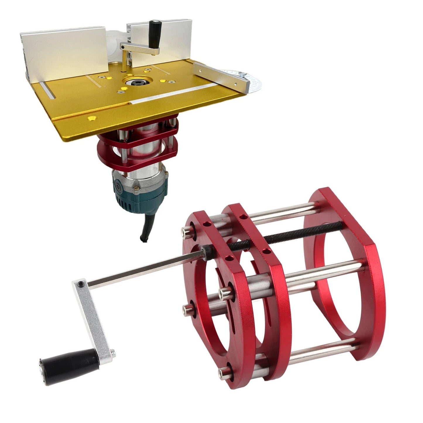 4 Jaw Clamping Router Table Lifting System Base Aluminum Alloy
