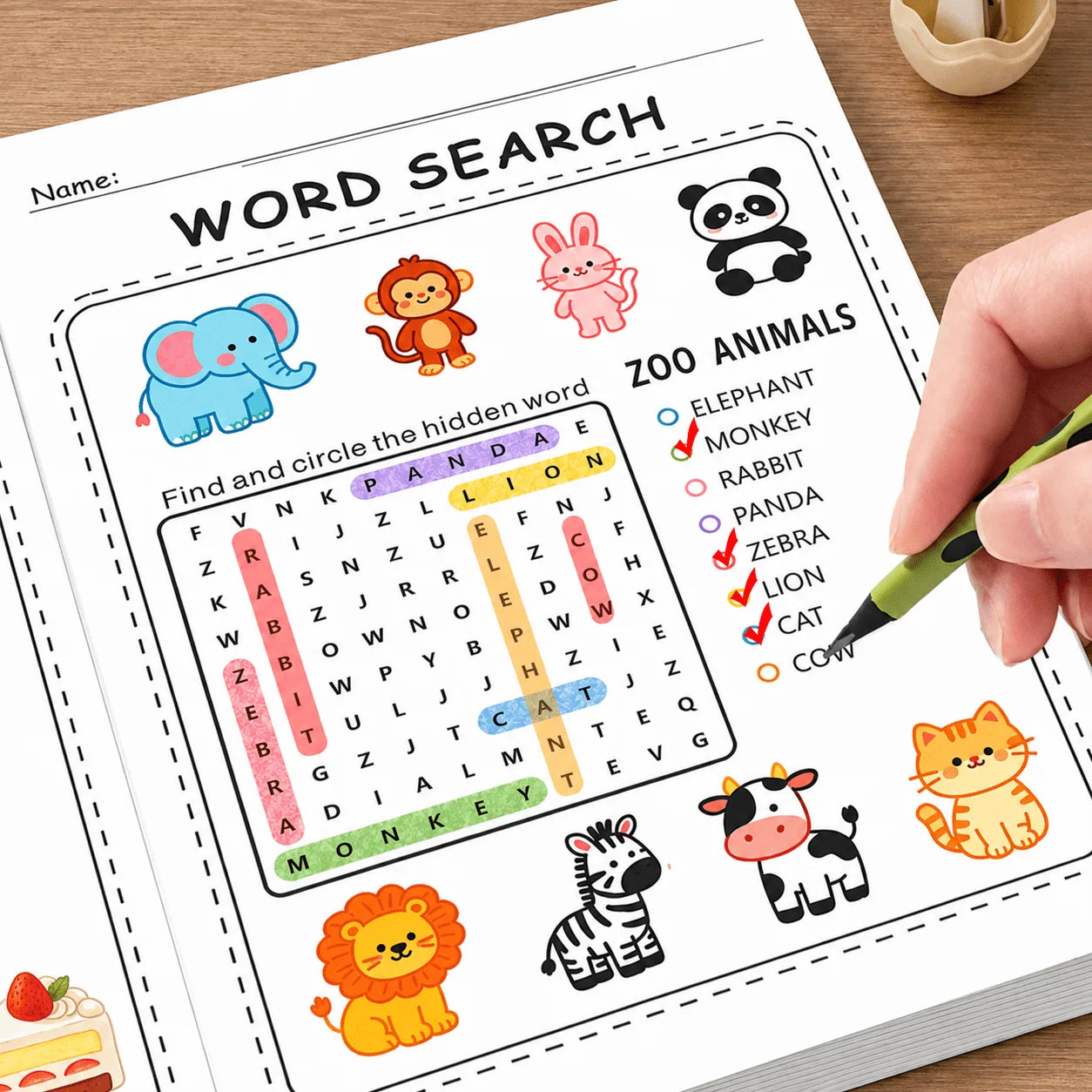 Preschool Word Search Coloring Book 32 Pages 256 Words Puzzles Kids