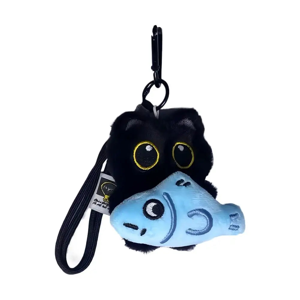 Black Cat Plush Keychain Charm | Cute Stuffed Cat Bag Pendant Plush Keychain Charm Peaceful Pleasures Health and Wellness E 1pc